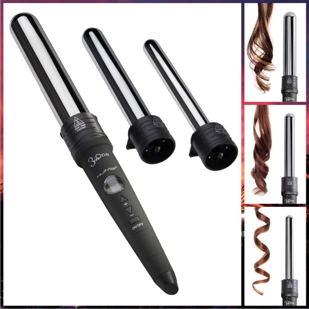 3-NuMe Titan 3-1 Curling Iron Set with Interchangeable Barrels